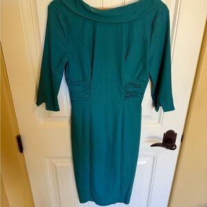 Chic Teal Long Sleeve Dress